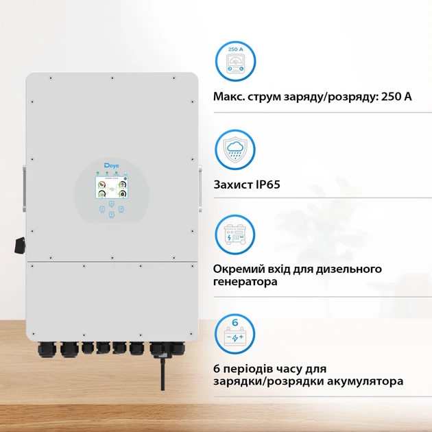 Гібридний інвертор DEYE SUN-12K-SG02LP1-EU-AM3-P - Фото 3 Гібридний інвертор DEYE SUN-12K-SG02LP1-EU-AM3-P - изображение 3