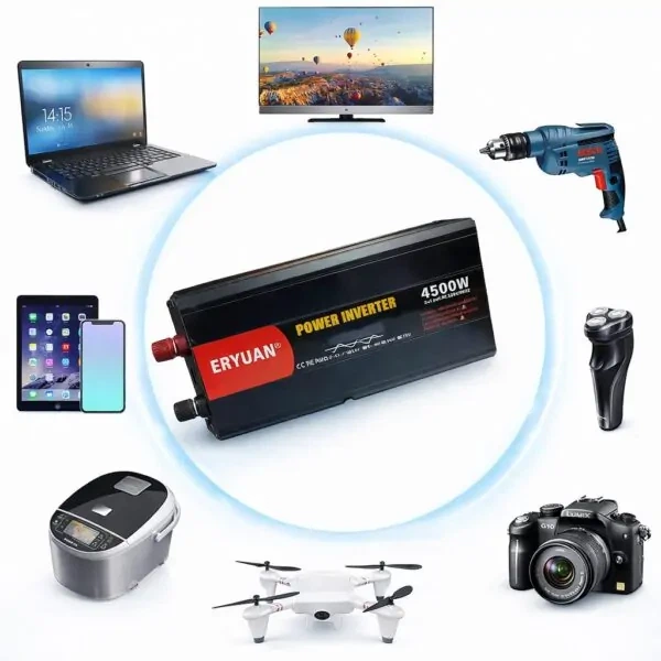 Інвертор 12-220В, MX-4500Вт, чистий синус, Eryuan / Перетворювач напруги - зображення 4