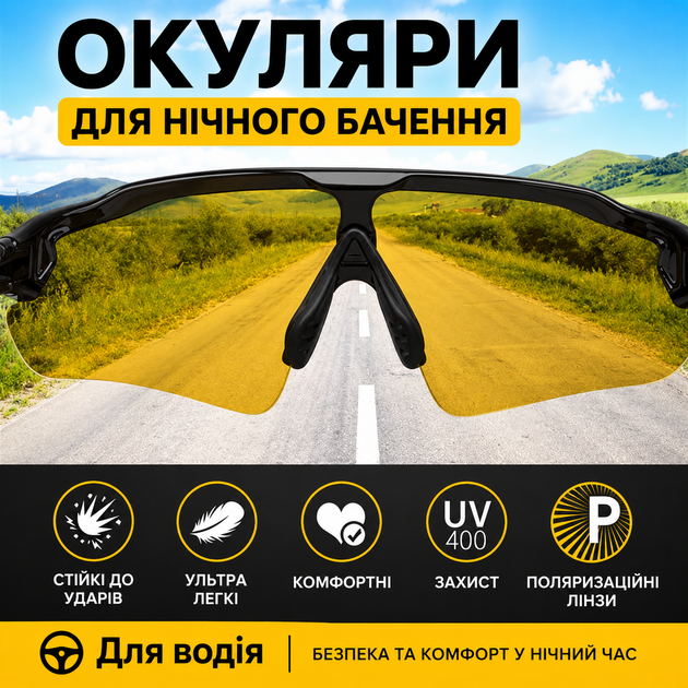 Жёлтые очки ночного видения для водителей YW-93 (JDT-0850531) - изображение 2