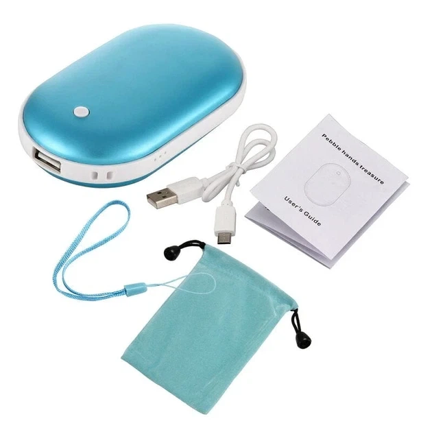 Грілка для рук та повербанк 2 в 1 Pebble hand warmer Грілка-повербанк 5000 mAh Power Bank з підігрівом - изображение 3