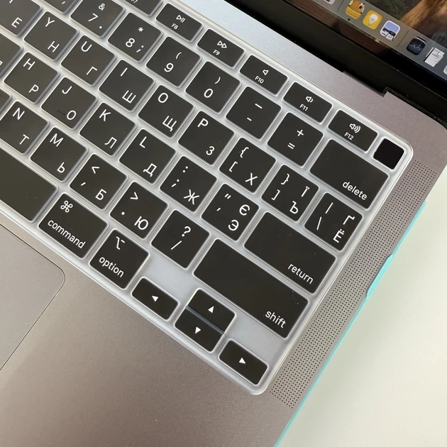 Силіконова накладка xVibe на клавіатуру MacBook NEO 13 2026 Українскі літери US Black - зображення 8