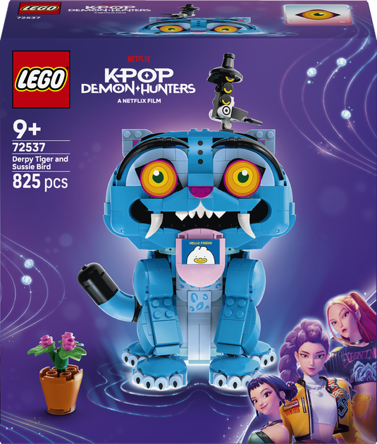 Конструктор LEGO KPop Demon Hunters Тигр Дерпі та пташка Сассі 825 деталей (72537) - Фото 1 Конструктор LEGO KPop Demon Hunters Тигр Дерпі та пташка Сассі 825 деталей (72537) - зображення 1