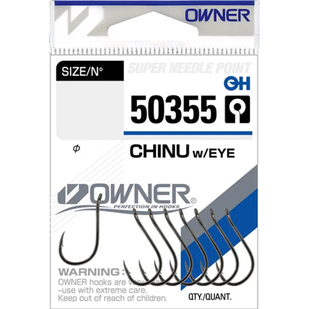 Крючок Owner Chinu w/Eye 50355 #4 (11 шт/уп) - Фото 1 Крючок Owner Chinu w/Eye 50355 #4 (11 шт/уп) - изображение 1