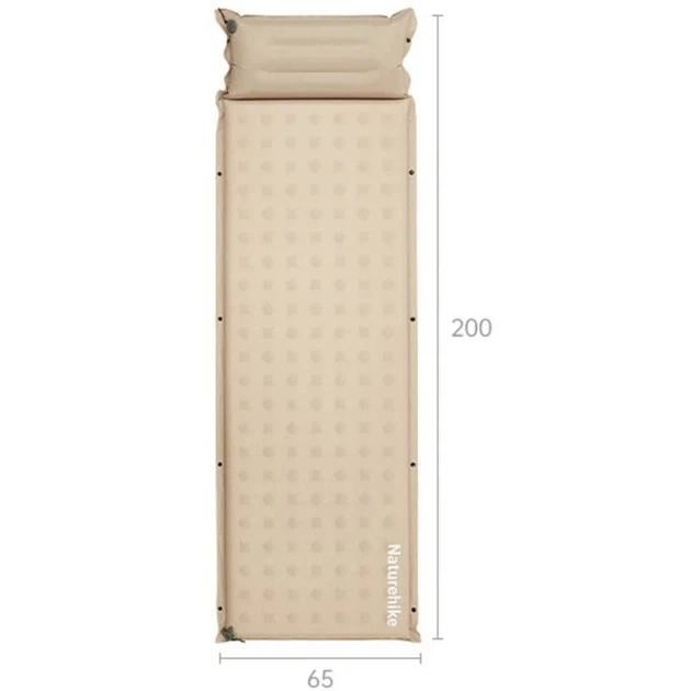 Коврик самонадувающийся Naturehike CNK2550WS025 с подушкой 200х65х6см Beige - Фото 2 Коврик самонадувающийся Naturehike CNK2550WS025 с подушкой 200х65х6см Beige - изображение 2