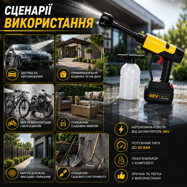 Аккумуляторная мойка высокого давления 48 В - изображение 8