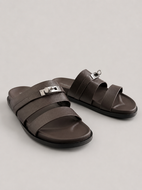 Шлепанцы в стиле Hermes Meideli Женские Коричневый 39 (25 см) Код: d009 coffee - изображение 3