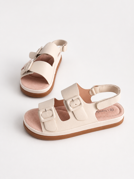 Босоніжки з пряжками в стилі Birkenstock Жіночі L.Trendy Світло-бежевий 40 (26 см) Код: wl2028 beige - зображення 4