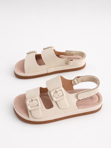 Босоніжки з пряжками в стилі Birkenstock Жіночі L.Trendy Світло-бежевий 40 (26 см) Код: wl2028 beige - зображення 5