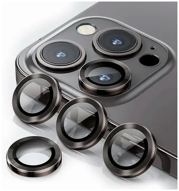 Защитное стекло для камеры iPhone 12 Pro закаленное защита от царапин черное - Фото 3 Защитное стекло для камеры iPhone 12 Pro закаленное защита от царапин черное - изображение 3