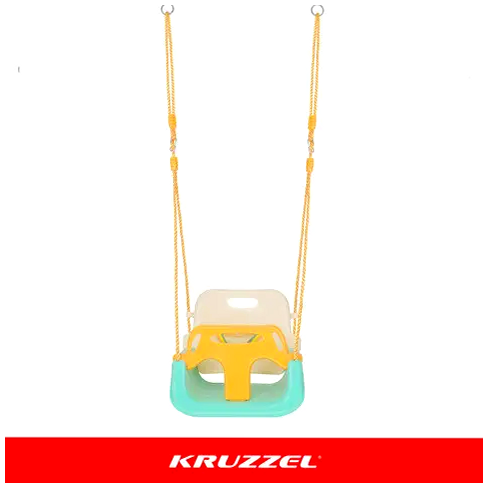 Детские качели 3в1 до 30 кг для дома и сада бирюзово-кремовые Kruzzel HE0316 - Фото 3 Детские качели 3в1 до 30 кг для дома и сада бирюзово-кремовые Kruzzel HE0316 - изображение 3