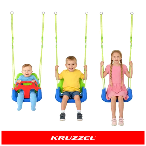 Детские качели 3в1 до 30 кг для дома и сада зелёно-голубые Kruzzel HE0315 - изображение 5