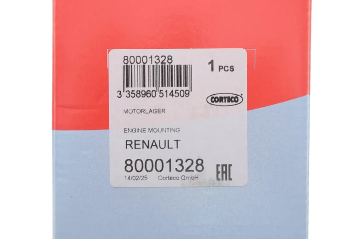 Подушка двигуна CORTECO 80001328 Dacia Logan; Renault Clio, Sandero, Logan 6001549205, 8200014933, 8200575641 - Фото 2 Подушка двигуна CORTECO 80001328 Dacia Logan; Renault Clio, Sandero, Logan 6001549205, 8200014933, 8200575641 - изображение 2