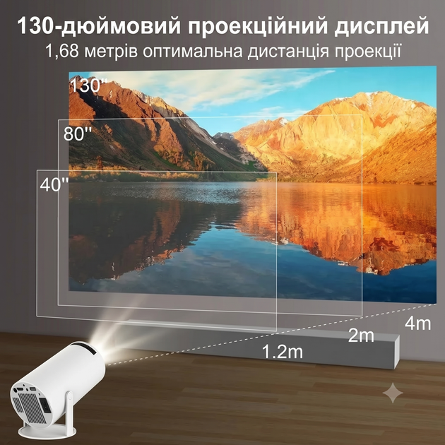 LED Проектор HY300 PRO MAGCUBIC – портативный мини смарт-проектор на Android 14, 4K, Wi-Fi, Bluetooth, пульт Д/У для домашнего кинотеатра - Фото 2 LED Проектор HY300 PRO MAGCUBIC – портативный мини смарт-проектор на Android 14, 4K, Wi-Fi, Bluetooth, пульт Д/У для домашнего кинотеатра - изображение 2
