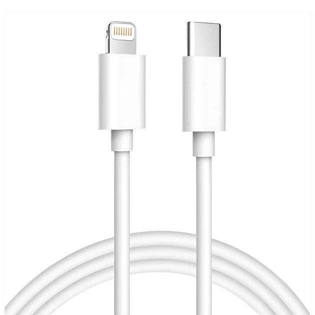 Кабель USB-C to lightning для iPhone 5, 6, 7, 8, 10, 11, 12, 13, 14 (1м) 29W Fast Charge, White - Фото 1 Кабель USB-C to lightning для iPhone 5, 6, 7, 8, 10, 11, 12, 13, 14 (1м) 29W Fast Charge, White - изображение 1