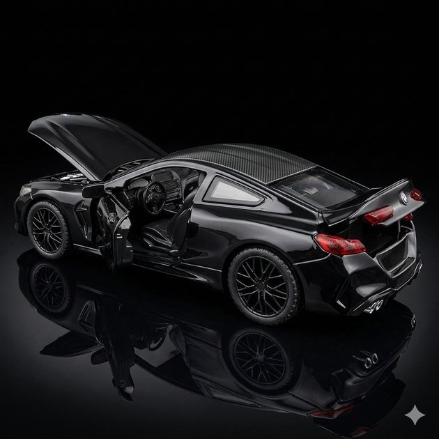 Колекційна машинка BMW M8 Coupe Масштабна модель 1:32 Чорний - Фото 3 Колекційна машинка BMW M8 Coupe Масштабна модель 1:32 Чорний - изображение 3