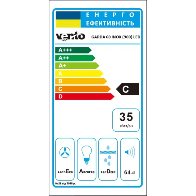 Вытяжка Ventolux Garda 60 Inox (900) LED, нержавеющая сталь, 600 мм, 64 дБ(TO_00-00007818) - изображение 7