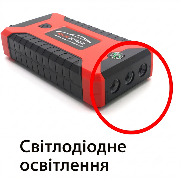 Автомобільний Пускозарядний пристрій для запуска и зарядки авто з компресором JUMPSTARTER 29B 99800 мАг 300/600А - изображение 13