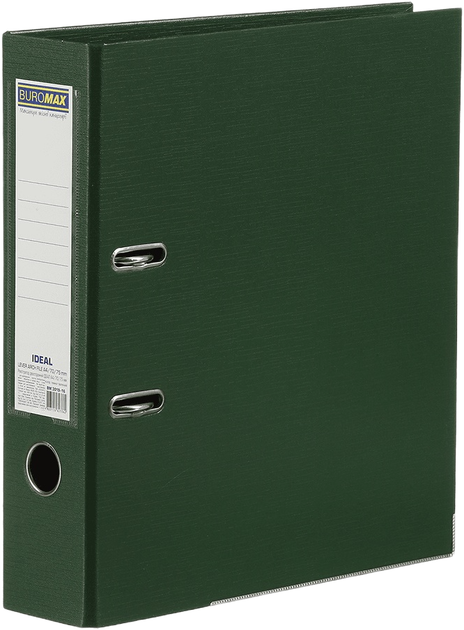 Папка-регистратор Buromax A4 Ideal 70 мм Двусторонняя Темно-зеленая (BM.3019-16с) - Фото 1 Папка-регистратор Buromax A4 Ideal 70 мм Двусторонняя Темно-зеленая (BM.3019-16с) - изображение 1