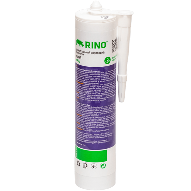 Акриловий герметик Rino RS-A496 (Білий), 310 мл - изображение 2