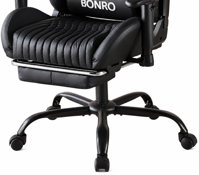 Крісло геймерське ігрове Bonro 1002G-1 чорне з підставкою для ніг (42401214) - зображення 6