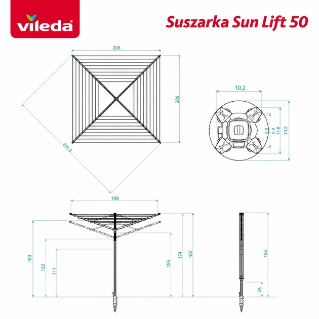 Сушилка для белья Vileda Sun Lift 50 (168252) - изображение 2