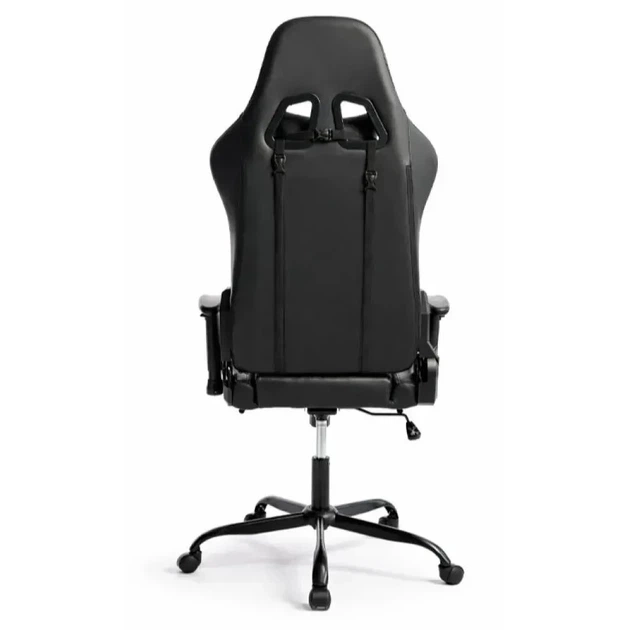 Кресло геймерское игровое Bonro 1002G чёрное с подставкой для ног (42412609) - изображение 3