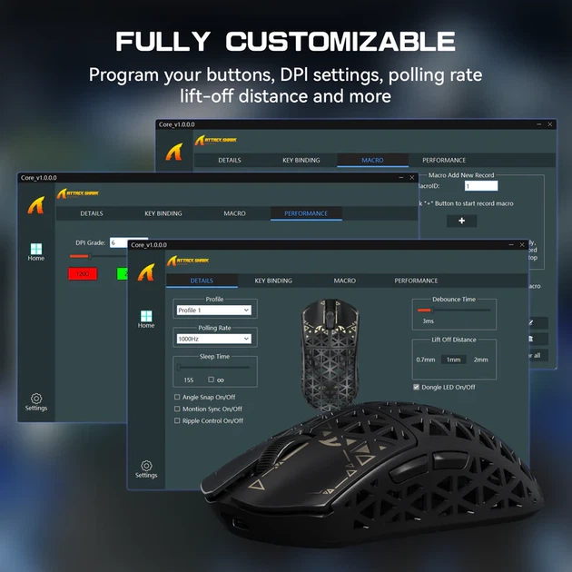 Игровая мышь ATTACK SHARK R5 Ultra Black (PAW3950MAX, 8000 Гц, 39 г, 2.4G/Bluetooth/USB-C) - изображение 7