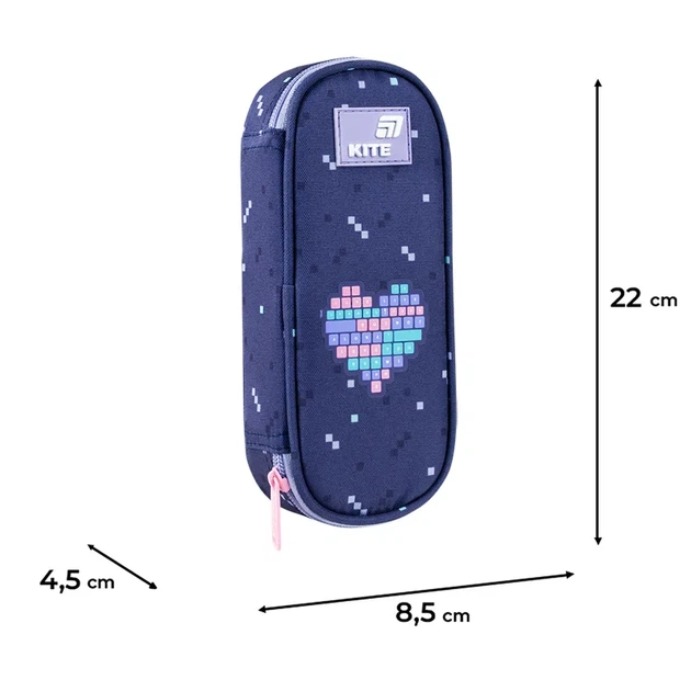 Пенал Kite Type Love K26-599-7, 1 отделение, клапан с карманом на молнии, для девочки - изображение 3