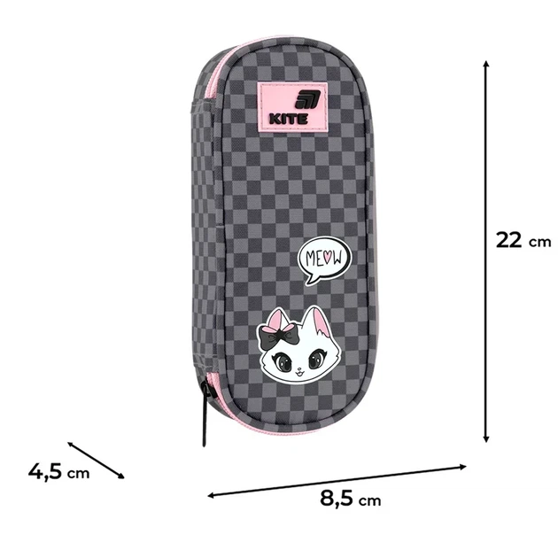 Пенал Kite Meow K26-599-13, 1 отделение, клапан с карманом на молнии, для девочки - изображение 3