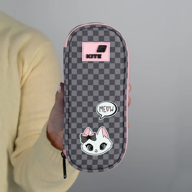 Пенал Kite Meow K26-599-13, 1 отделение, клапан с карманом на молнии, для девочки - изображение 7