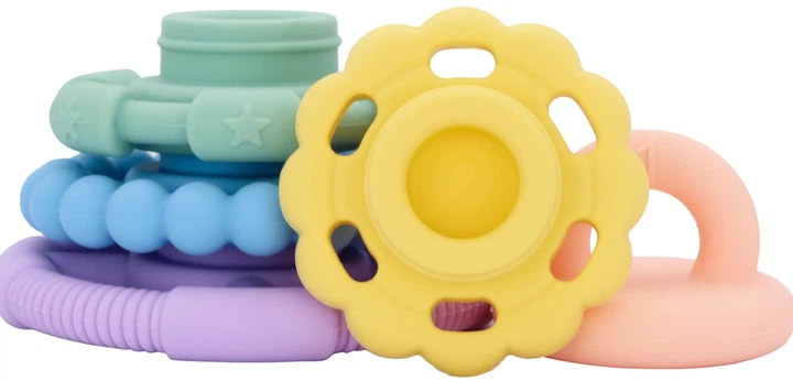 Silikonowa piramidka-gryzak Jellystone Designs Lody 5 kółek (9343900012652) - obraz 2