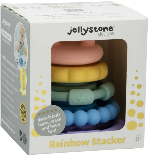 Silikonowa piramidka-gryzak Jellystone Designs Lody 5 kółek (9343900012652) - obraz 5