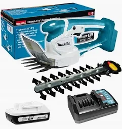 Аккумуляторные ножницы для травы Makita UM110DWYX + 1 акб 18V 1,5Ah + ЗУ - Фото 1 Аккумуляторные ножницы для травы Makita UM110DWYX + 1 акб 18V 1,5Ah + ЗУ - изображение 1