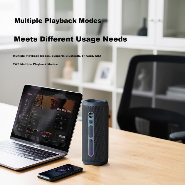 Беспроводная Bluetooth-колонка WANYINBAM1, портативная, для улицы, с высокой громкостью, высоким качеством звука, водонепроницаемая, для автомобилей и велосипедов, сабвуфер. - изображение 8
