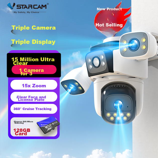 Камера видеонаблюдения VSTARCAM, 4G, 360°, ночное видение, уличная, водонепроницаемая - изображение 12
