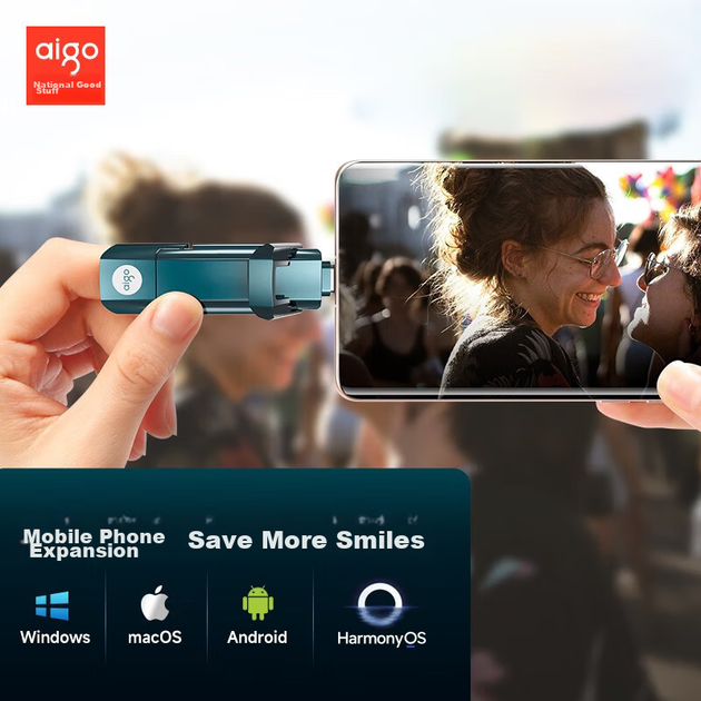 USB-флеш-накопитель Aigo 512 ГБ, USB 3.2/Type-C, флеш-накопитель для телефона, скорость чтения 1000 МБ/с, двойной интерфейс для использования с компьютером и телефоном, портативный USB-накопитель большой емкости, высокоскоростной флеш-накопитель U397. - Фото 4 USB-флеш-накопитель Aigo 512 ГБ, USB 3.2/Type-C, флеш-накопитель для телефона, скорость чтения 1000 МБ/с, двойной интерфейс для использования с компьютером и телефоном, портативный USB-накопитель большой емкости, высокоскоростной флеш-накопитель U397. - изображение 4