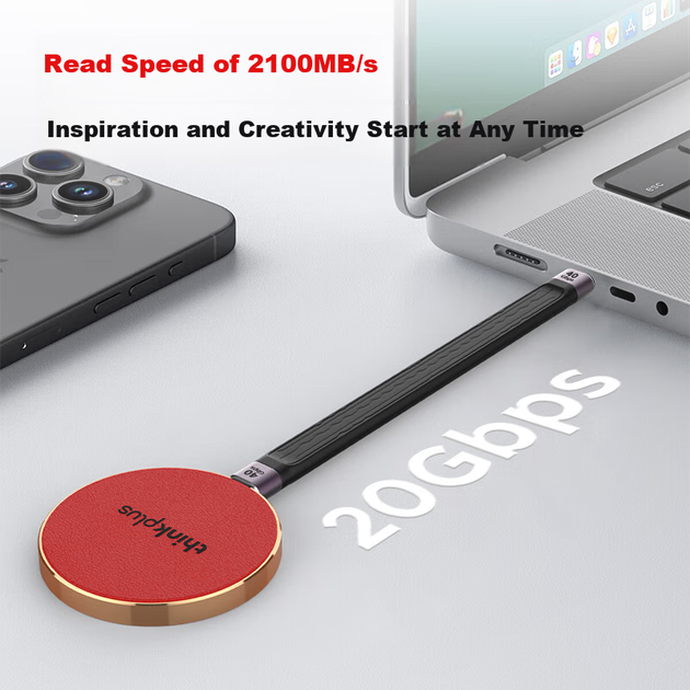 Мобільний SSD-накопичувач ThinkPlus Lenovo 1 ТБ Magnetic, магнітний для телефону, USB 3.2, висока швидкість читання 1900 МБ/с, портативний жорсткий диск PSSD, серія US200 Xiaofeidan - изображение 6