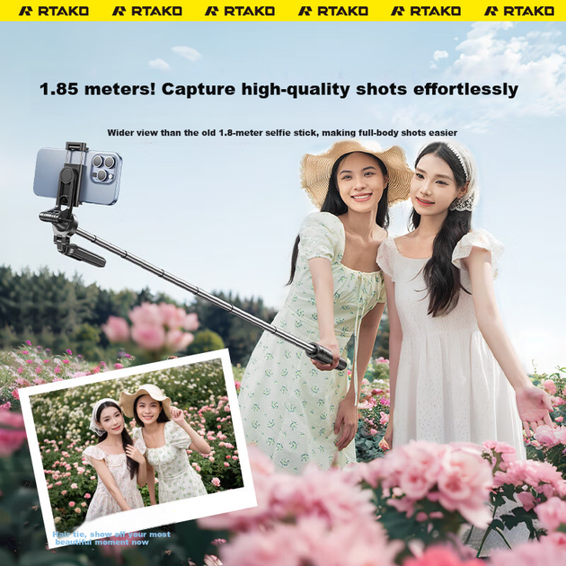 Штатив-подставка для селфи Rtako Stable Selfie Stick Floor Stand Phone Holder Tripod Live Streaming Concert Anti-Shake Portable Travel Selfie Tool 360 Degree Rotating Multifunctional - изображение 8