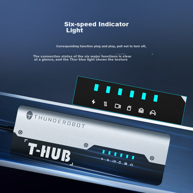 Док-станція ThunderRobot Type-C, USB 3.0, HDMI 4K 60 Гц, для MacBook, Huawei, iPad - зображення 4