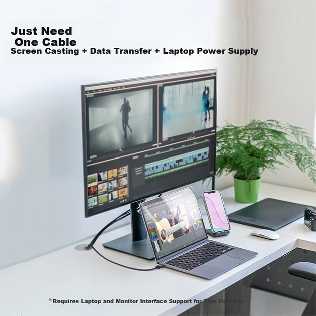 BELKIN Thunderbolt 4 Расширительный USB-кабель для зеркального отображения экрана, полнофункциональный, 1 метр, для ноутбука, 8K@60Hz, Type-C, быстрая зарядка 100 Вт, 40 Гбит/с - Фото 7 BELKIN Thunderbolt 4 Расширительный USB-кабель для зеркального отображения экрана, полнофункциональный, 1 метр, для ноутбука, 8K@60Hz, Type-C, быстрая зарядка 100 Вт, 40 Гбит/с - изображение 7