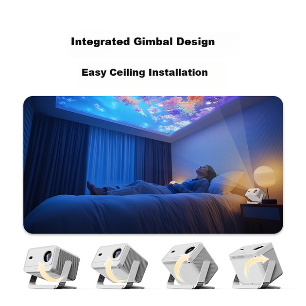 Xiaopai Q5Pro Home Cloud Projector, портативный умный проектор для домашнего кинотеатра, спальни или общежития с разрешением True 1080P HD, Skyworth, без рекламы при включении и с функцией зеркального отображения экрана. - изображение 8