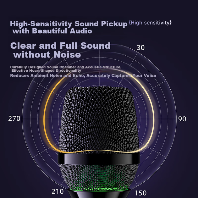 Микрофон SANSUI M2 беспроводной универсальный, для караоке/сцены, «1 в 2» - изображение 8