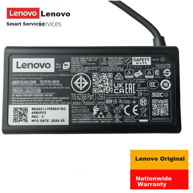 Зарядний пристрій Lenovo ThinkPad 65 Вт Type-C, 20В 3.25А - Фото 4 Зарядний пристрій Lenovo ThinkPad 65 Вт Type-C, 20В 3.25А - зображення 4