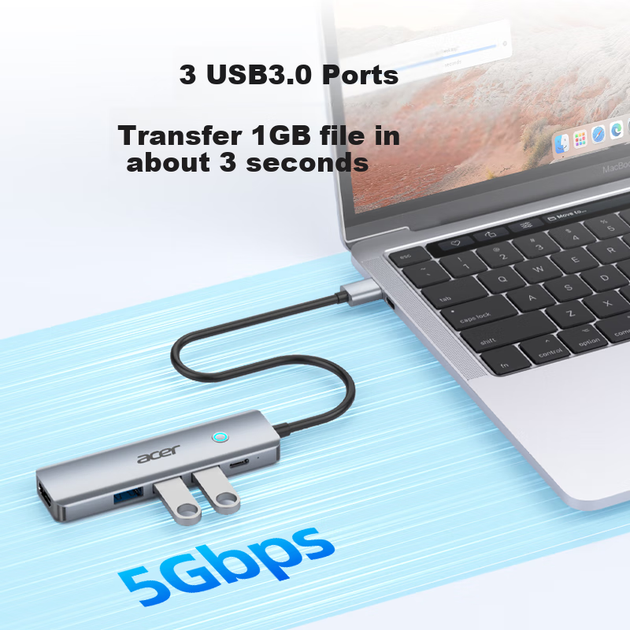 Док-станция Acer USB-HDMI для зеркального отображения экрана высокой четкости, адаптер-концентратор USB 3.0, совместимая с MacBook, компьютерами и планшетами Huawei, конвертер, Five-I - Фото 8 Док-станция Acer USB-HDMI для зеркального отображения экрана высокой четкости, адаптер-концентратор USB 3.0, совместимая с MacBook, компьютерами и планшетами Huawei, конвертер, Five-I - изображение 8