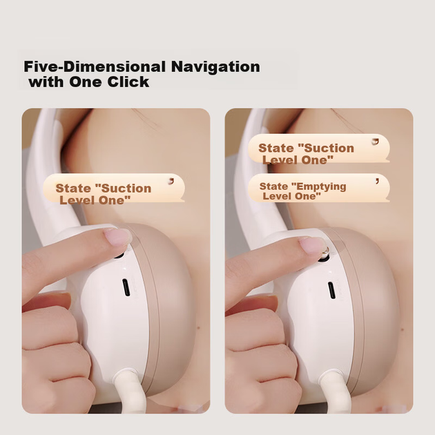 Портативний електричний молоковідсмоктувач Boboduck Hands-Free з подвійною частотою та високим всмоктуванням, що підвішується на шиї, з підвісним молоковідсмоктувачем 5087 - изображение 7