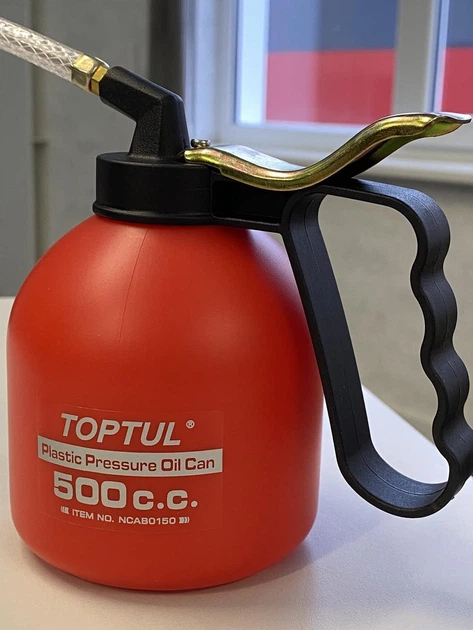 Маслёнка рычажная пластиковая TOPTUL 500 мл гибкий наконечник NCAB0150 - изображение 3