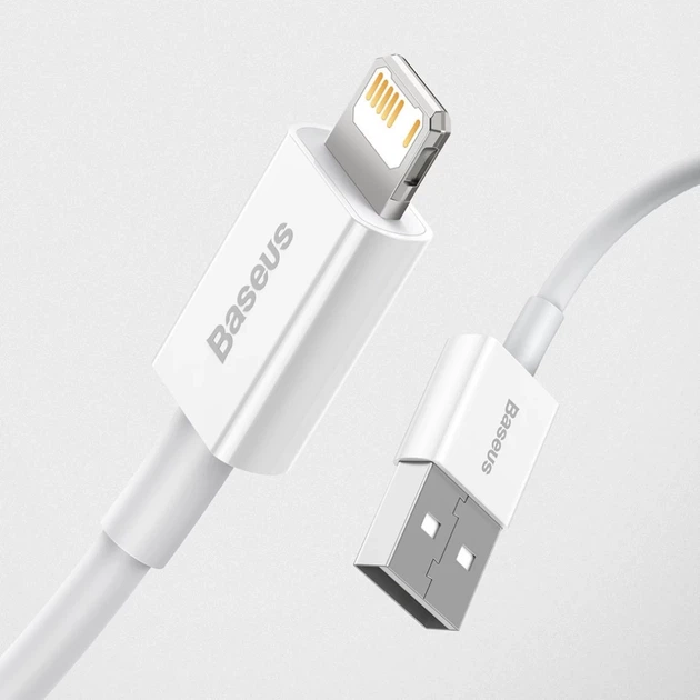 Кабель Baseus Superior USB-A to Lightning 1.5m White (CALYS-B02) - Фото 12 Кабель Baseus Superior USB-A to Lightning 1.5m White (CALYS-B02) - зображення 12