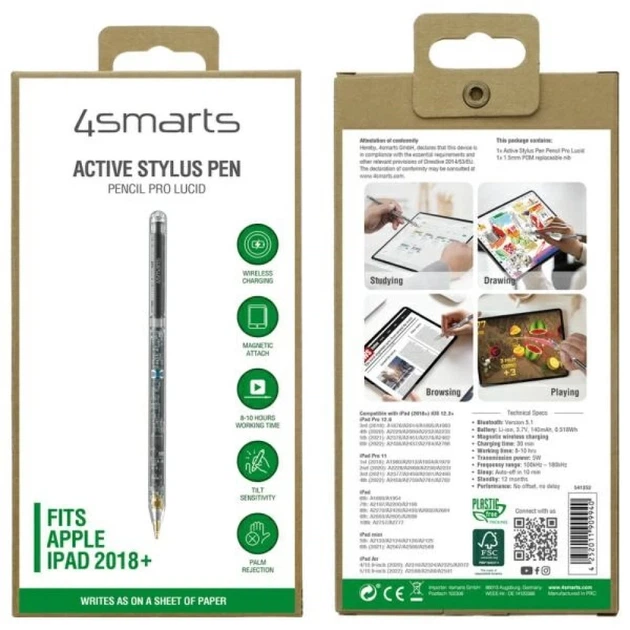 Стилус 4smarts Active Stylus Pen Pencil Pro Lucid для iPad Transparent (541252) - изображение 2