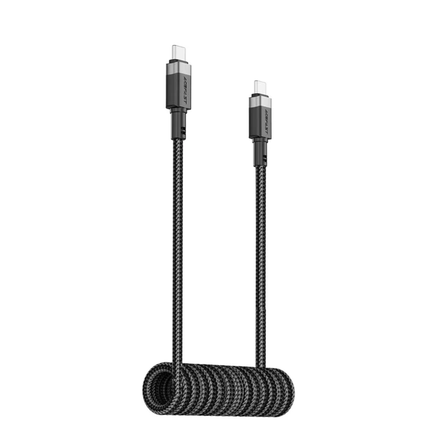 Кабель Acefast C14-03 USB-C - USB-C пружинный 480Mb/s 3A 1.2m Black (6974316283706) - Фото 3 Кабель Acefast C14-03 USB-C - USB-C пружинный 480Mb/s 3A 1.2m Black (6974316283706) - изображение 3