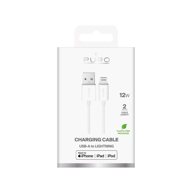 Кабель Puro TPE 12W USB-A - Lightning 2 м White (8018417498862) - зображення 2